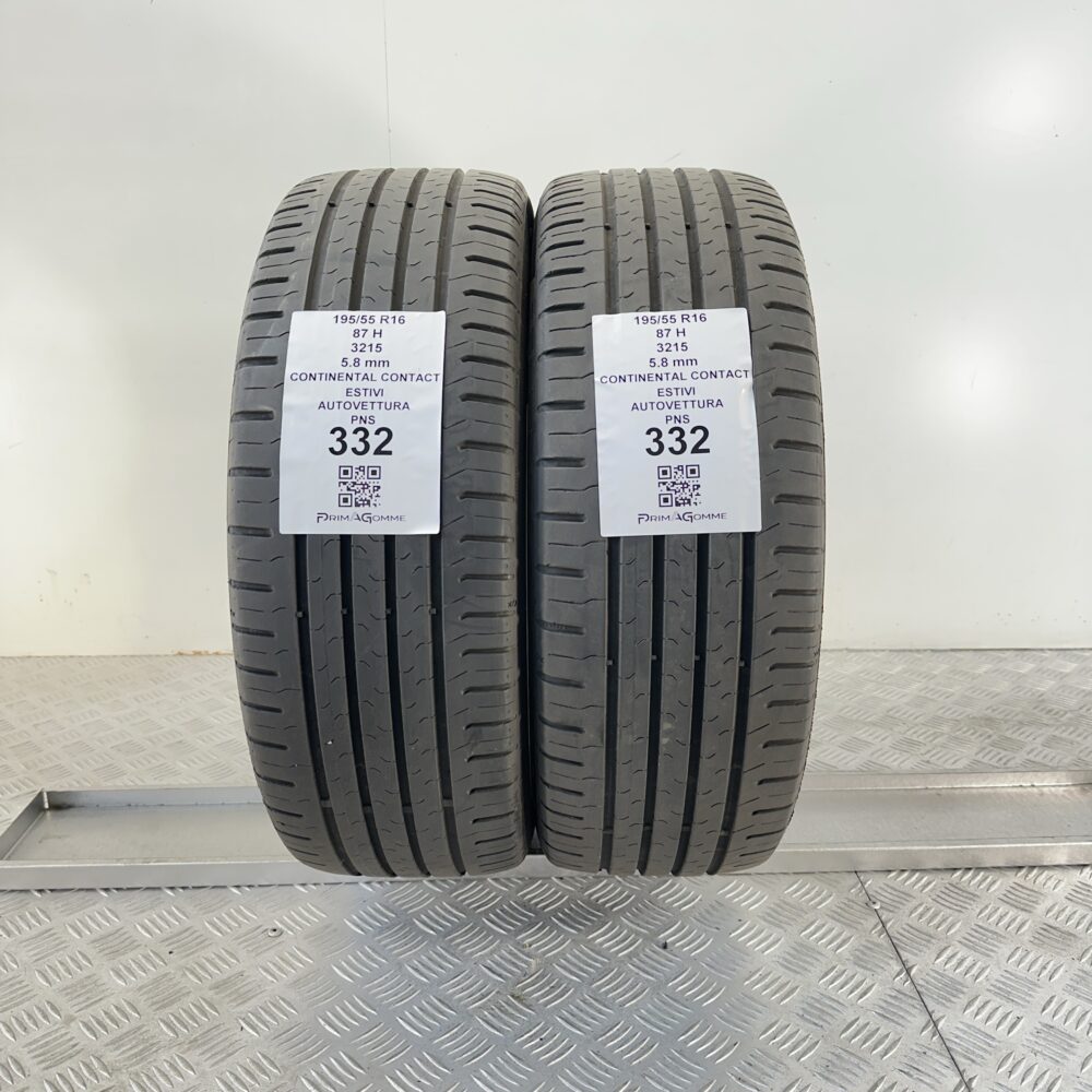 Pneumatici Usati 195 55 R16 87H Continental Contact 82% Estive