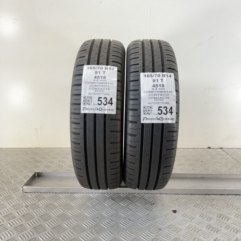 Pneumatici Usati 165 70 R14 81T Continental Contact 5 97% Estive