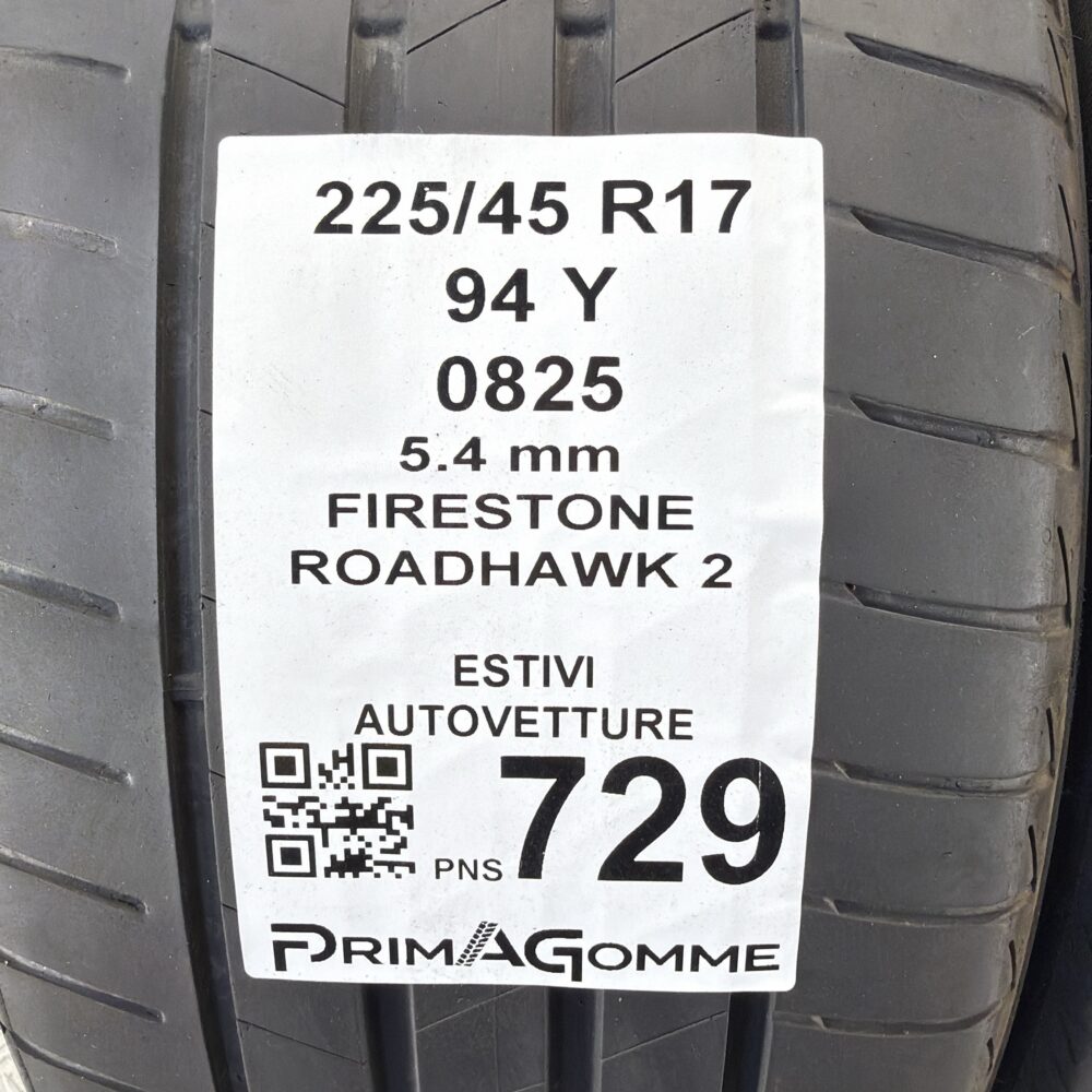 Pneumatici Usati 225 45 R17 94Y Firestone Roadhawk 2 78% Estive - immagine 3