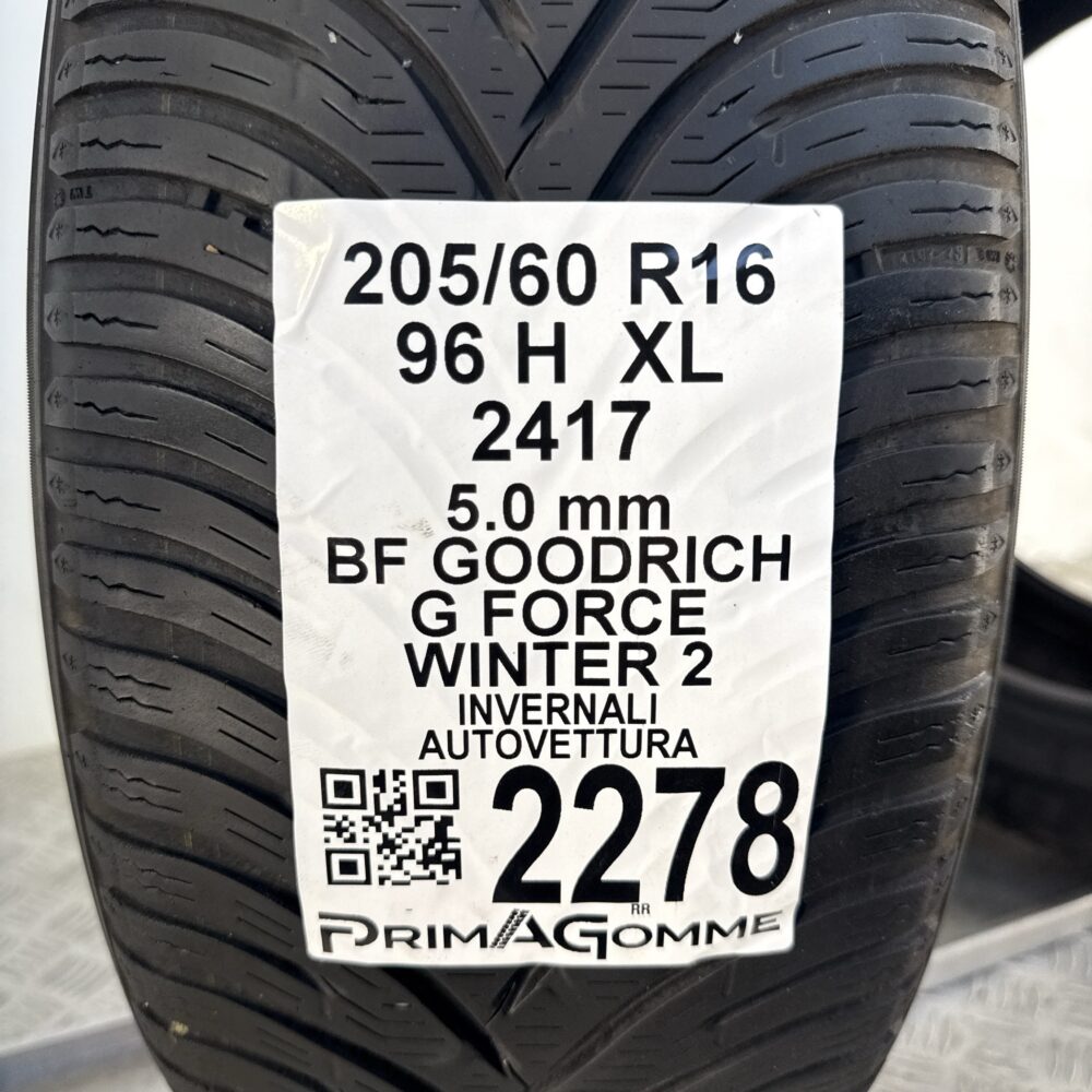 Gomme Usate 205 60 R16 XL 96H BFgoodrich G Force Winter 2 71% Invernali - immagine 3