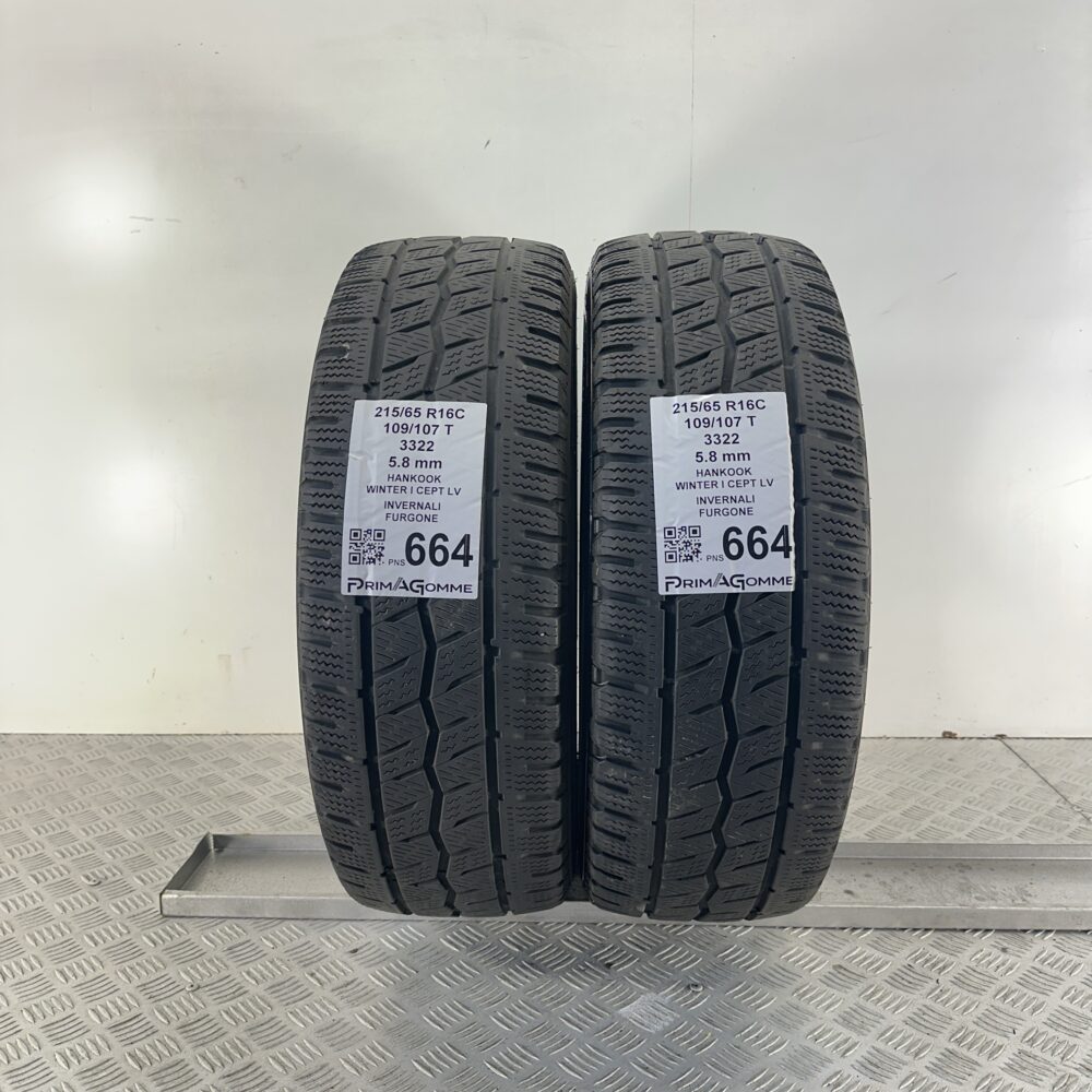 Pneumatici Usati 215 65 R16C 109/107T Hankook Winter I Cept LV 83% Invernali