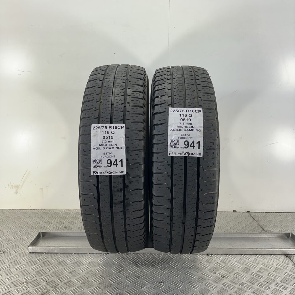 Pneumatici Usati 225 75 R16CP 116Q Michelin Agilis Camping 90% Estive