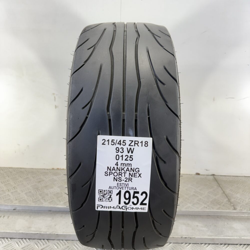 Pneumatico Usato 215 45 ZR18 93W Nankang Sport Nex NS-2R Estivo