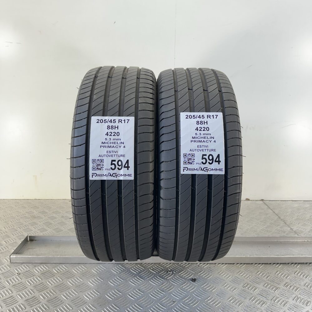 Pneumatici Usati 205 45 R17 88H Michelin Primacy 4 76% Estive