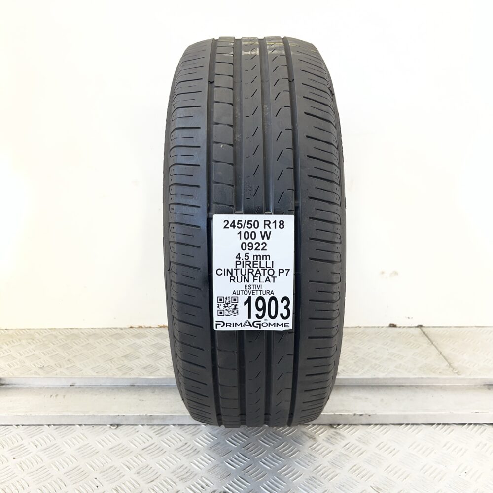 Pneumatico Usato 245 50 R18 100W Pirelli Cinturato P7 RunFlat Estivo