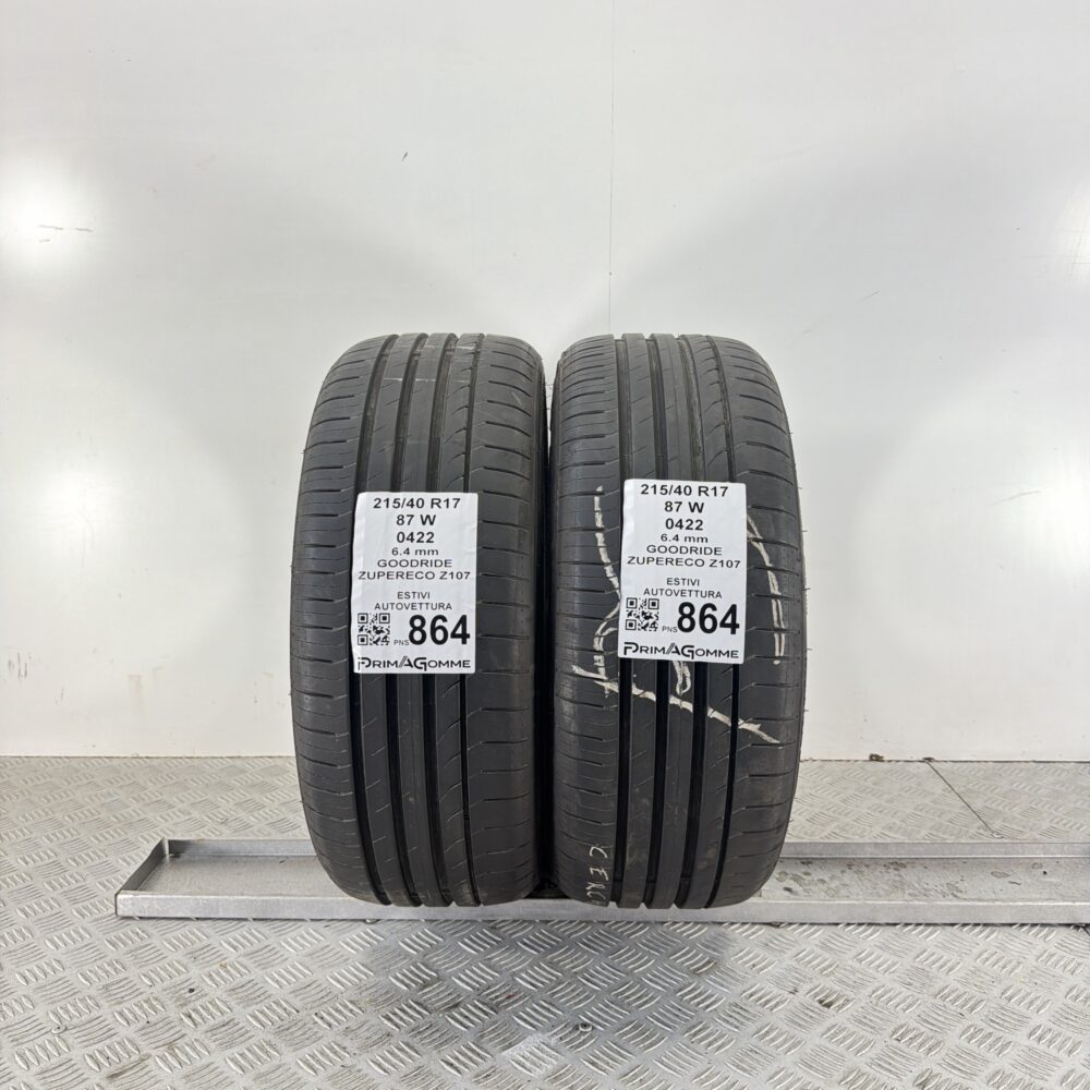 Gomme Usate 215 40 R17 87W Goodride Zupereco Z107 91% Estive
