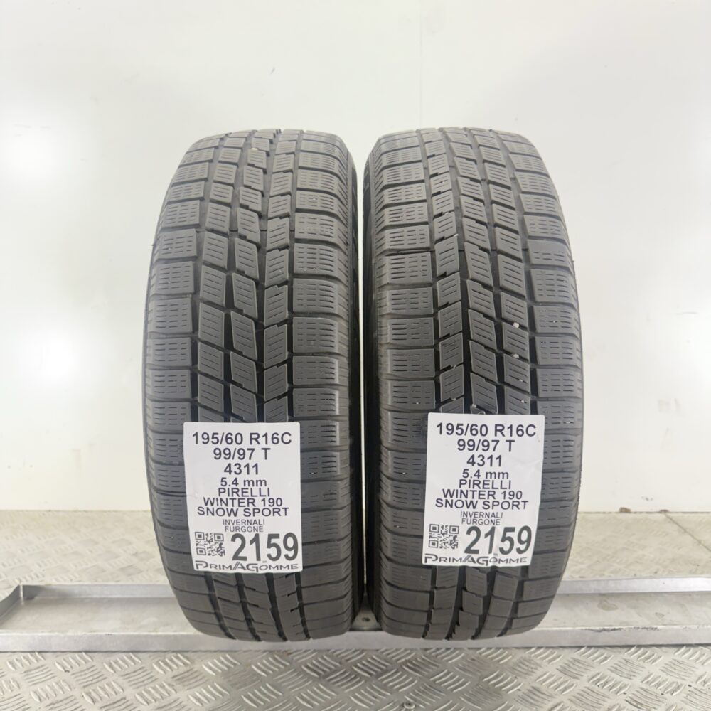 Pneumatici Usati 195 60 R16C 99/97T Pirelli Winter 190 Snow Sport Invernali