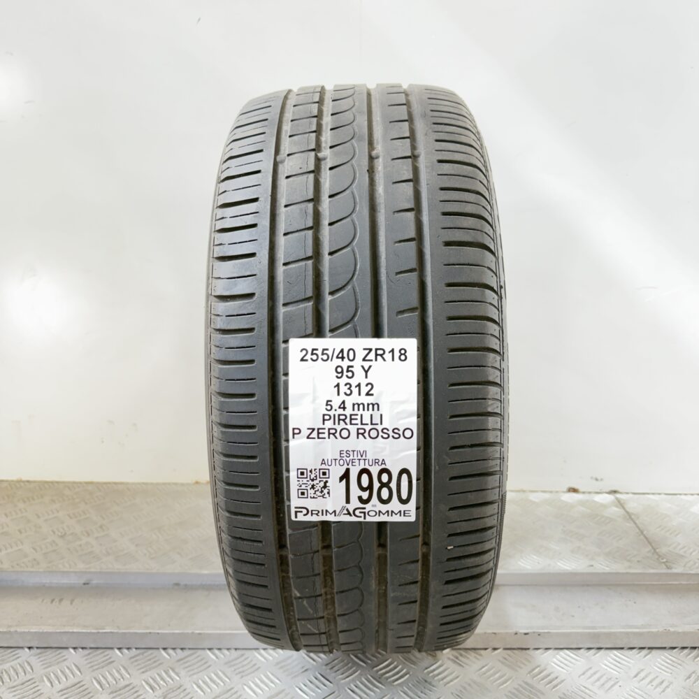 Pneumatico Usato 255 40 ZR18 95Y Pirelli P Zero Rosso 77% Estivo