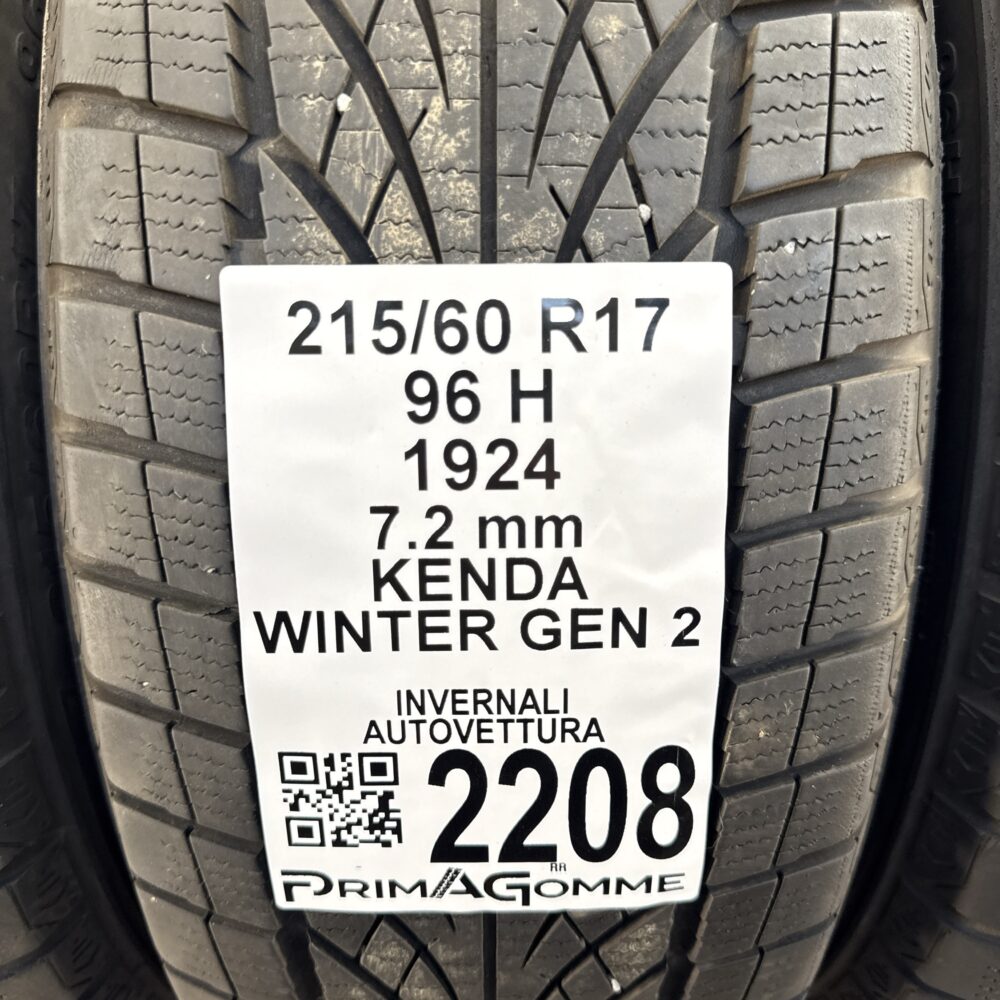 Gomme Usate 215 60 R17 96H Kenda Winter Gen 2 100% Invernali - immagine 3