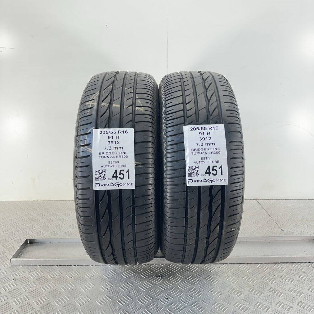 Pneumatici Usati 205 55 R16 91H Bridgestone Turnza ER300 99% Estive