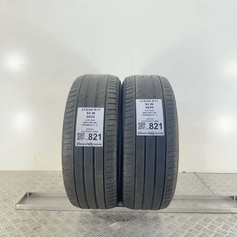 Pneumatici Usati 215 55 R17 94W Michelin Primacy 3 Estive