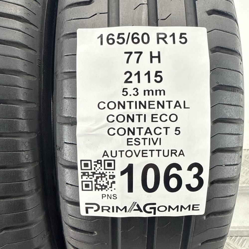 Gomme Usate 165 60 R15 77H Continental Conti Eco Contact 5 76% Estive - immagine 3
