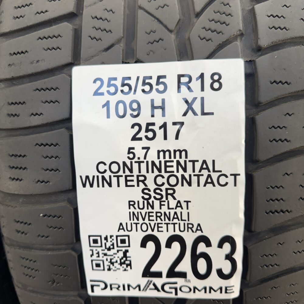 Gomme Usate 255 55 R18 XL 109H Continental Winter Contact SSR RunFlat Invernali - immagine 3
