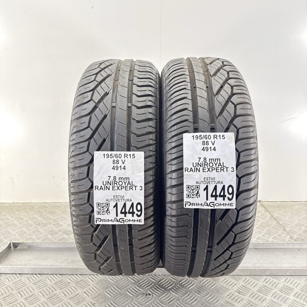 Gomme Usate 195 60 R15 88V Uniroyal Rain Expert 3 99% Estive
