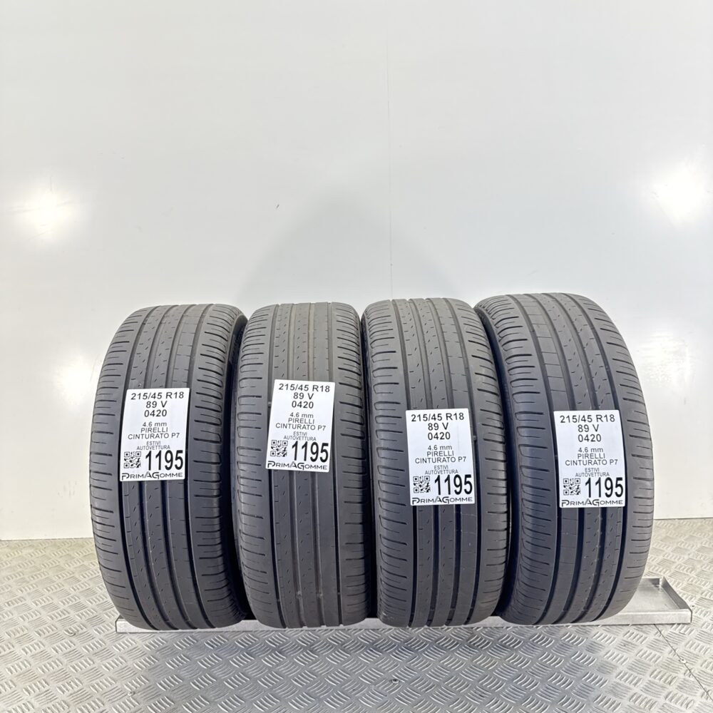 Gomme Usate 215 45 R18 89V Pirelli Cinturato P7 Estive
