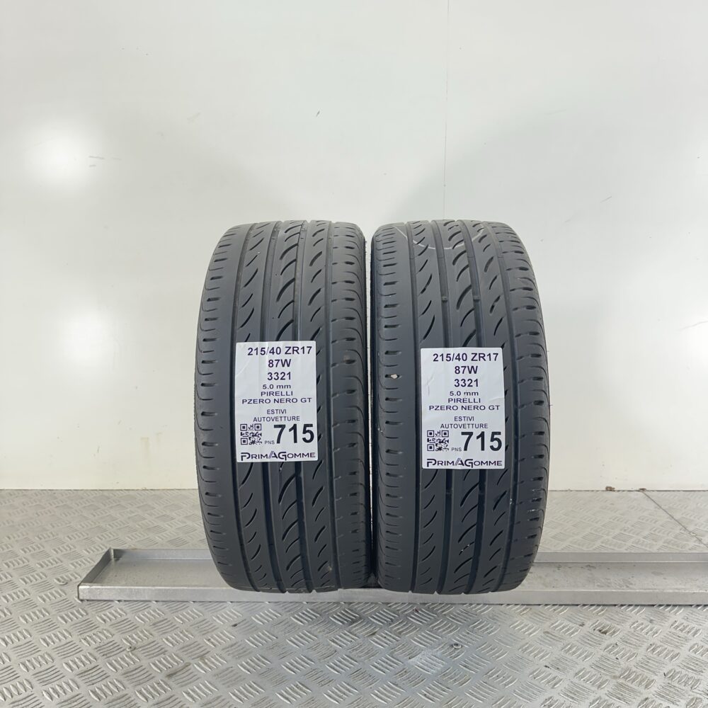 Pneumatici Usati 215 40 ZR17 87W Pirelli PZero Nero GT 71% Estive