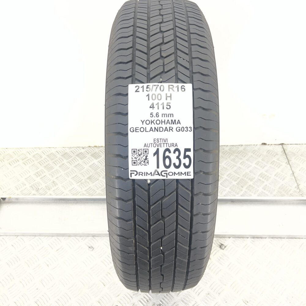 Pneumatico Usato 215 70 R16 100H Yokohama Geolandar G033 80% Estivo