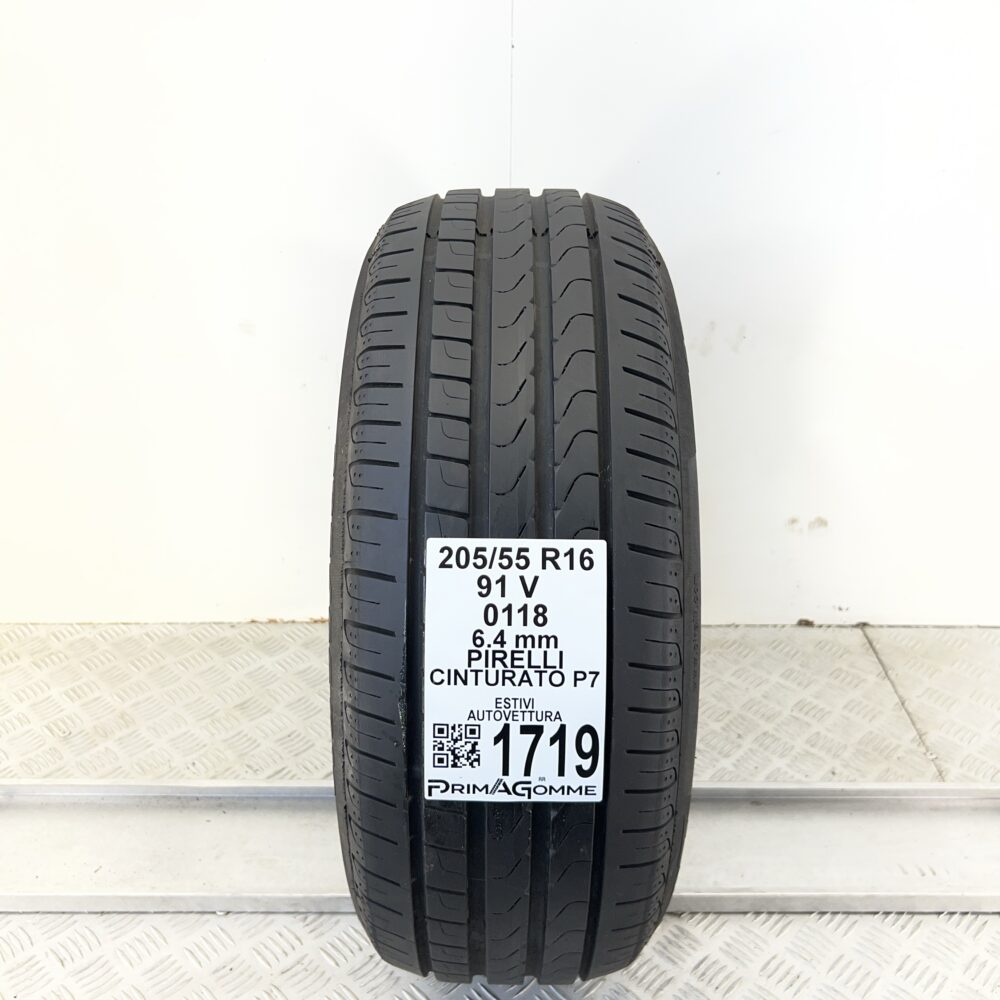 Pneumatico Usato 205 55 R16 91V Pirelli Cinturato P7 91% Estivo