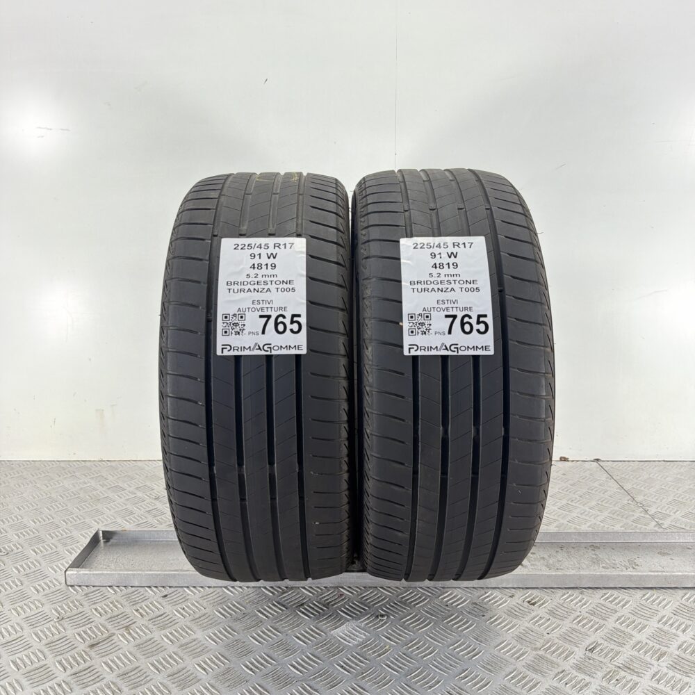 Pneumatici Usati 225 45 R17 91W Bridgestone Turanza T005 74% Estive