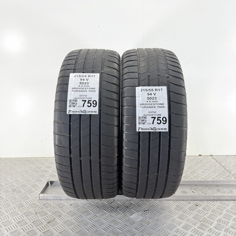 Pneumatici Usati 215 55 R17 94V Bridgestone Turanza T005 Estive