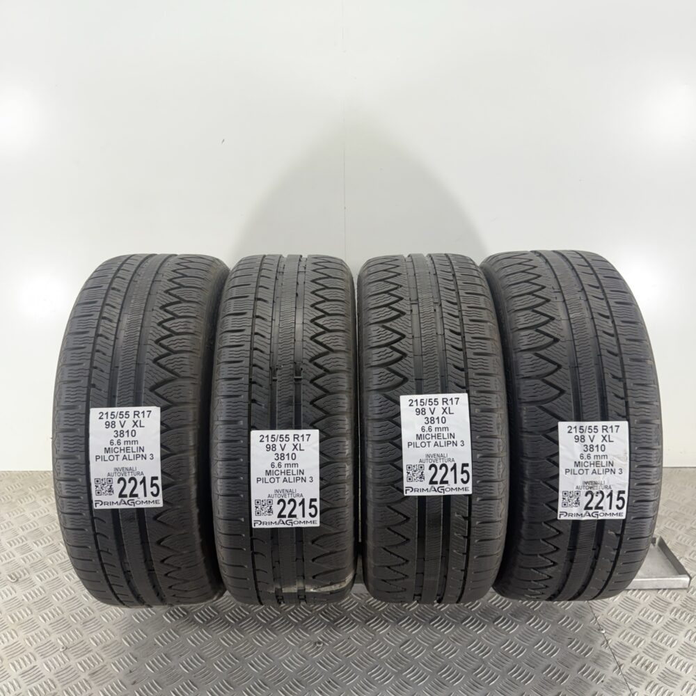 Gomme Usate 215 55 R17 XL 98V Michelin Pilot Alpin 3 94% Invernali