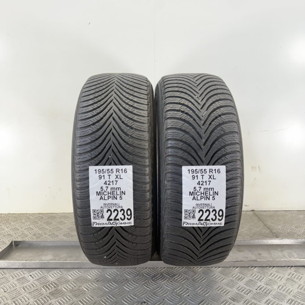 Gomme Usate 195 55 R16 XL 91T Michelin Alpin 5 81% Invernali