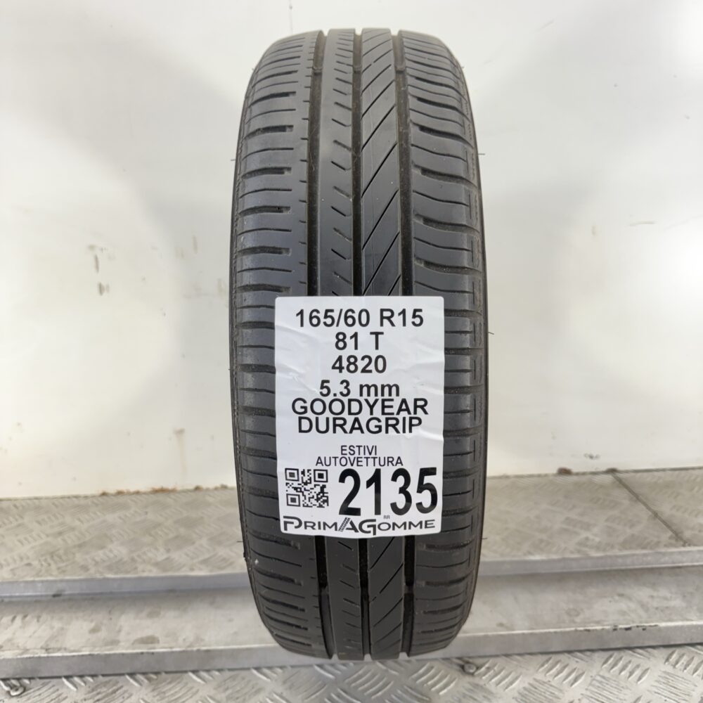 Pneumatico Usato 165 60 R15 81T Goodyear Duragrip 76% Estivo