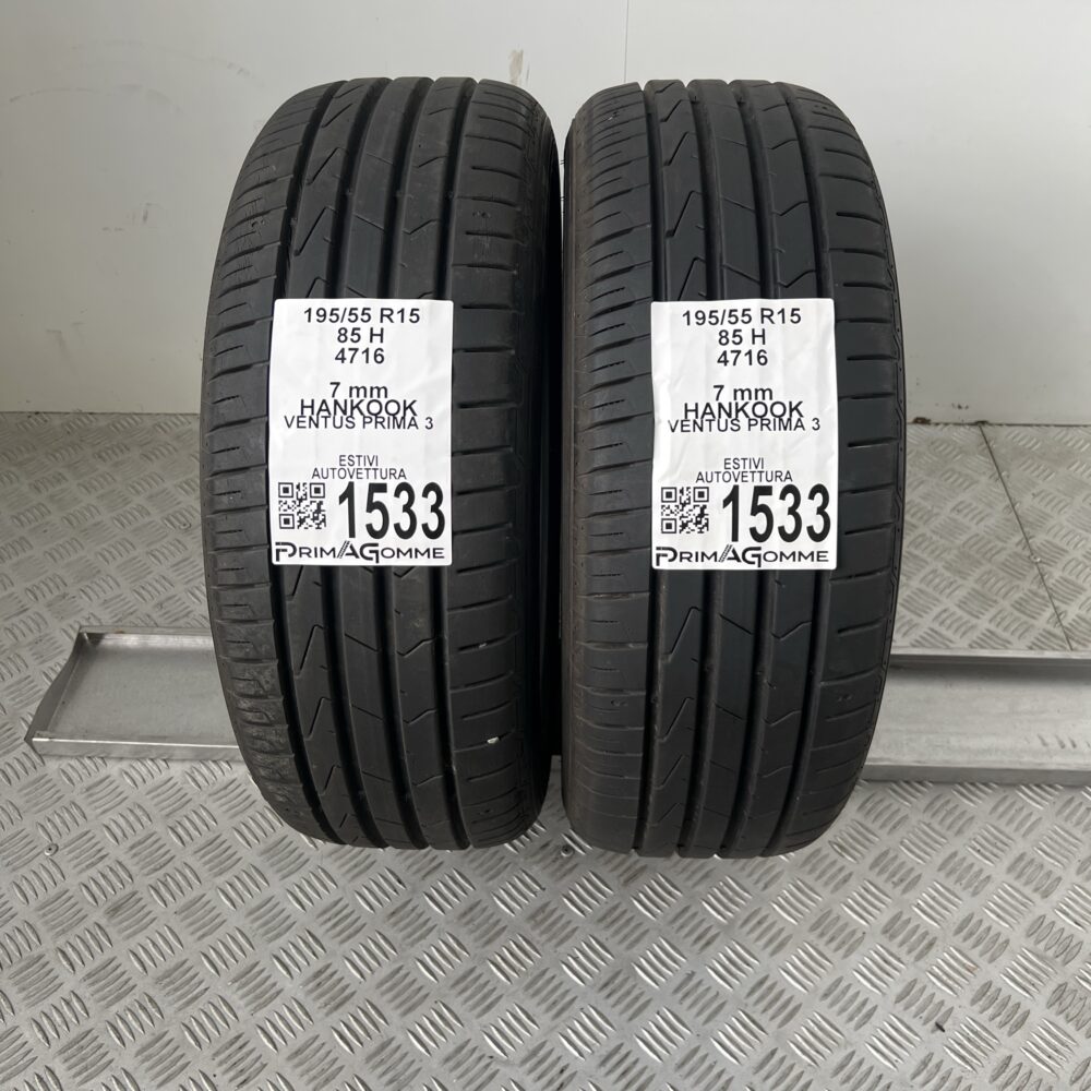 Gomme Usate 195 55 R15 85H Hankook Ventus Prima 3 100% Estive