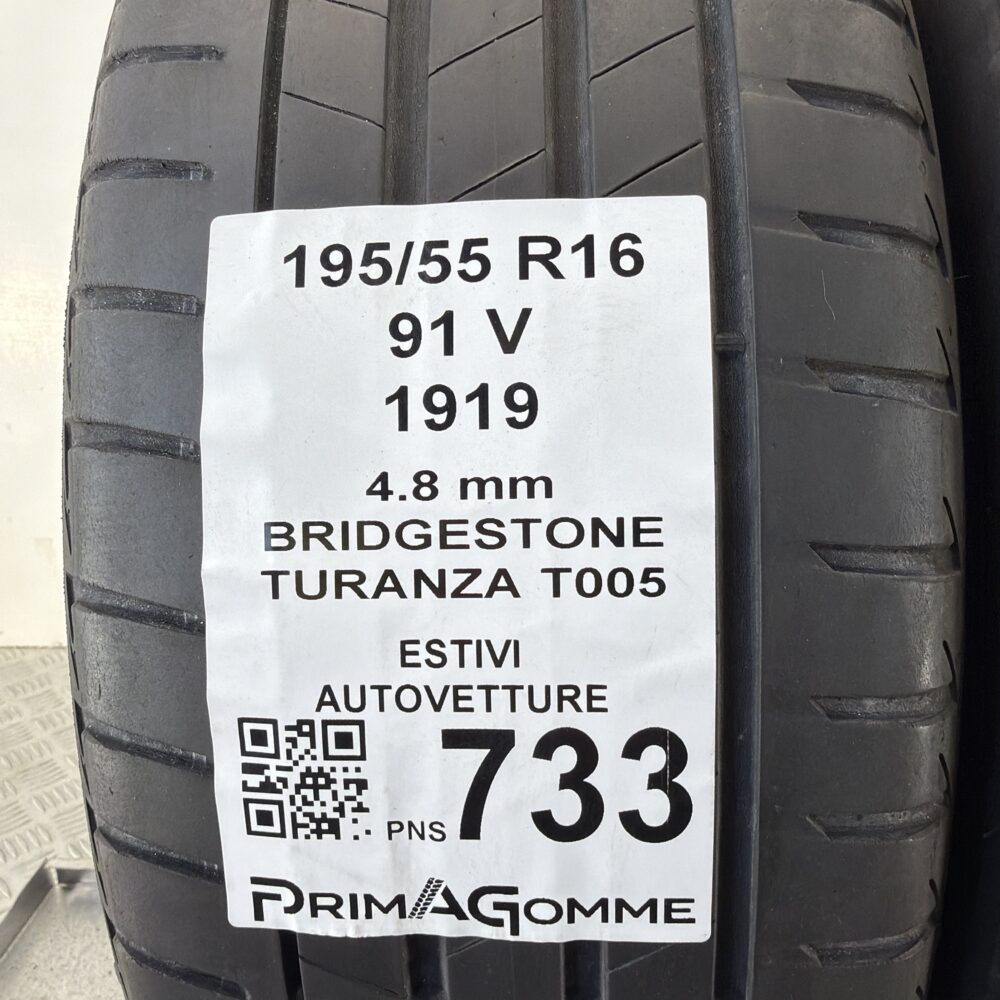 Pneumatici Usati 195 55 R16 91V Bridgestone Turanza T005 Estive - immagine 3