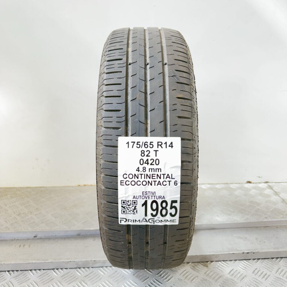 Pneumatico Usato 175 65 R14 82T Continental EcoContact 6 Estivo