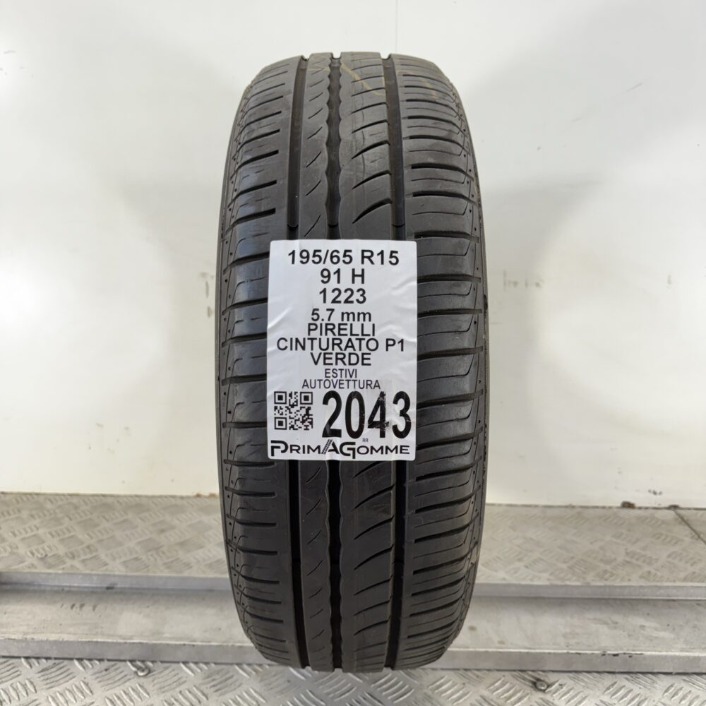 Pneumatico Usato 195 65 R15 91H Pirelli Cinturato P1 Verde 81% Estivo