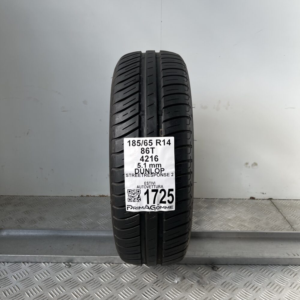 Pneumatico Usato 185 65 R14 86T Dunlop Street Response 2 73% Estivo