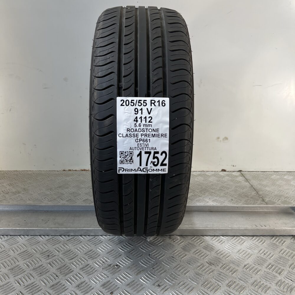 Pneumatico Usato 205 55 R16 91V ROADSTONE CLASSE PREMIERE CP661 80% Estivo