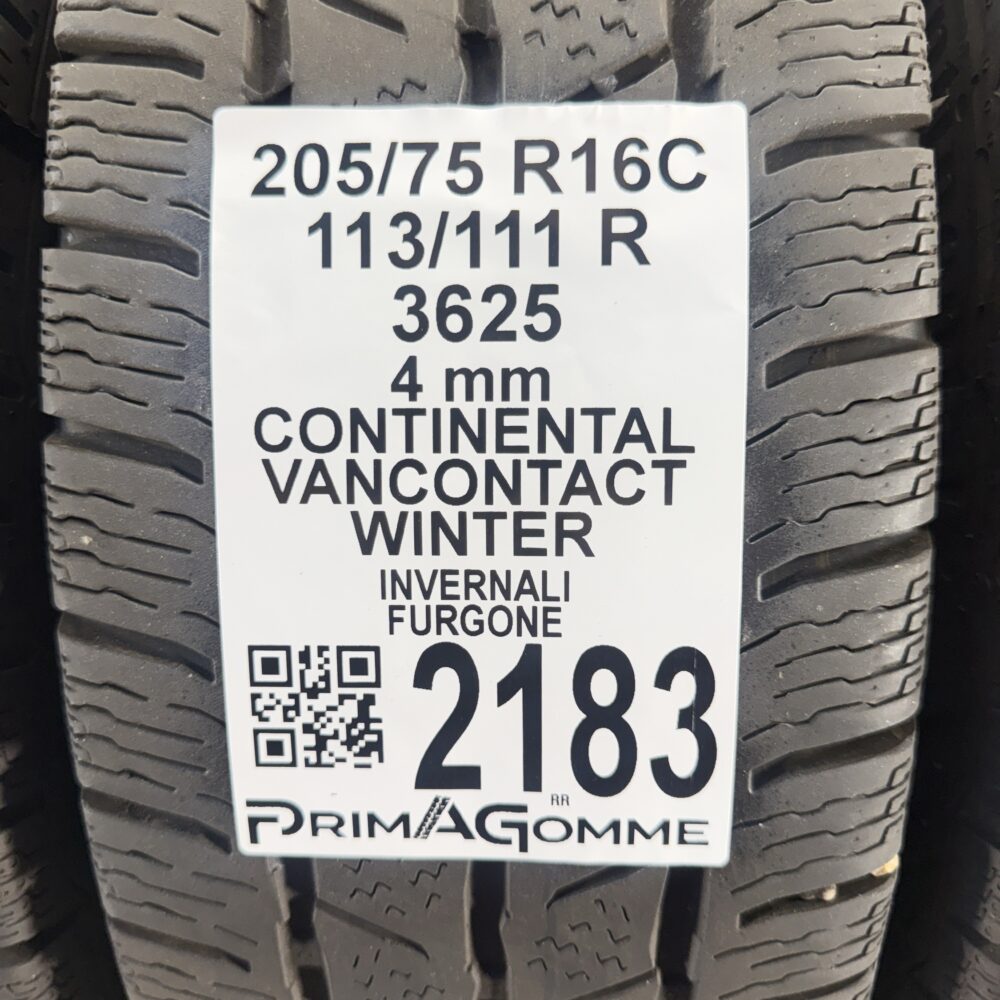 Gomme Usate 205 75 R16C 113/111R Continental VanContact Winter Invernali - immagine 3