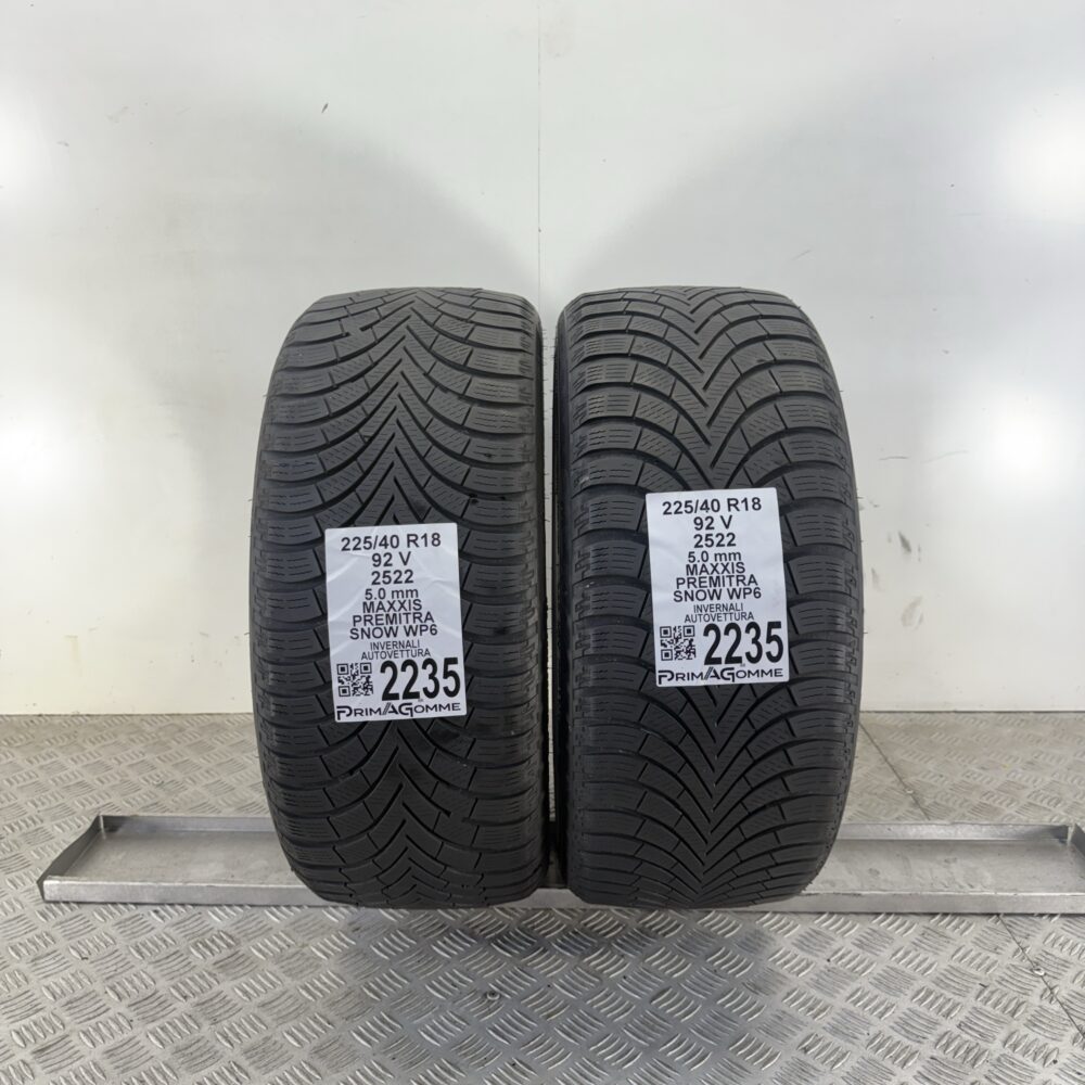 Gomme Usate 225 40 R18 92V Maxxis Premitra Snow WP6 71% Invernali