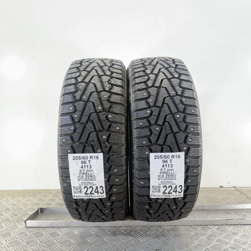 Gomme Usate 205 60 R16 96T Pirelli Ice Zero Studded 100% Invernali