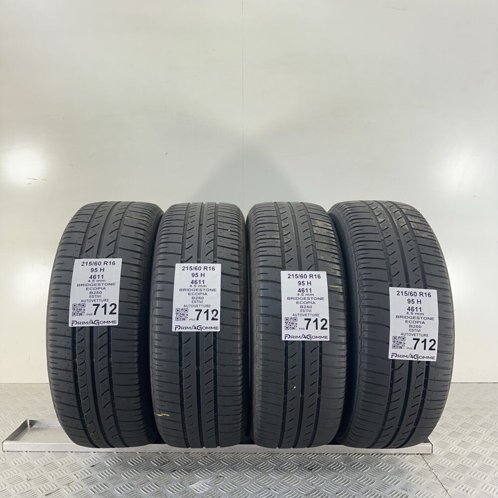 Pneumatici Usati 215 60 R16 95H Bridgestone Ecopia B250 Estive