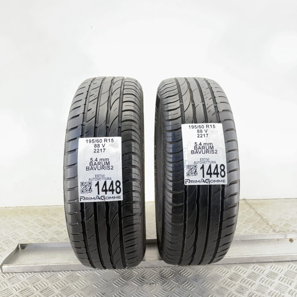 Pneumatici Usati 195 60 R15 88V BARUM BAVURIS2 77% Estive