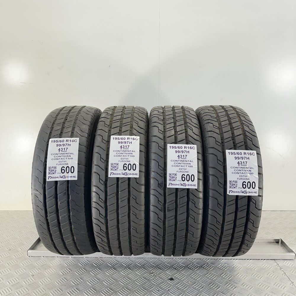 Pneumatici Usati 195 60 R16C 99H Continental ContiVan Contact100 99% Estive