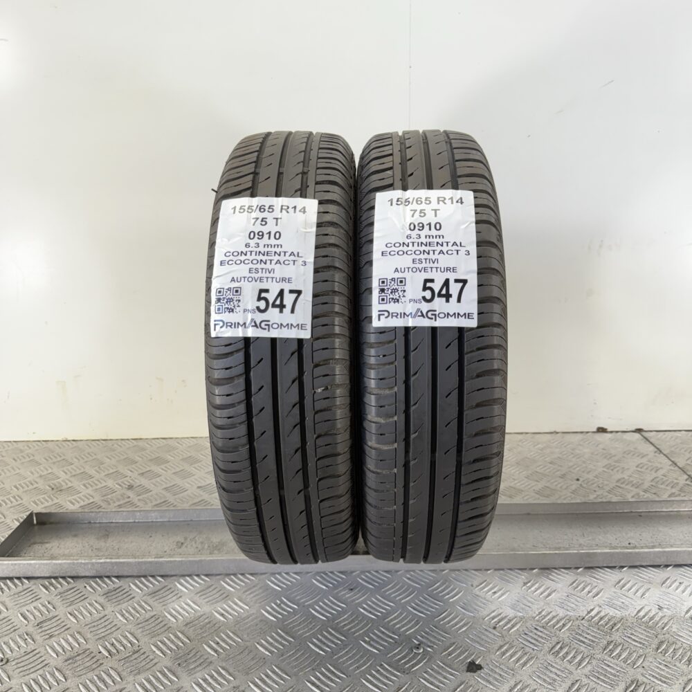 Pneumatici Usati 155 65 R14 75T Continental Ecocontact 3 90% Estive