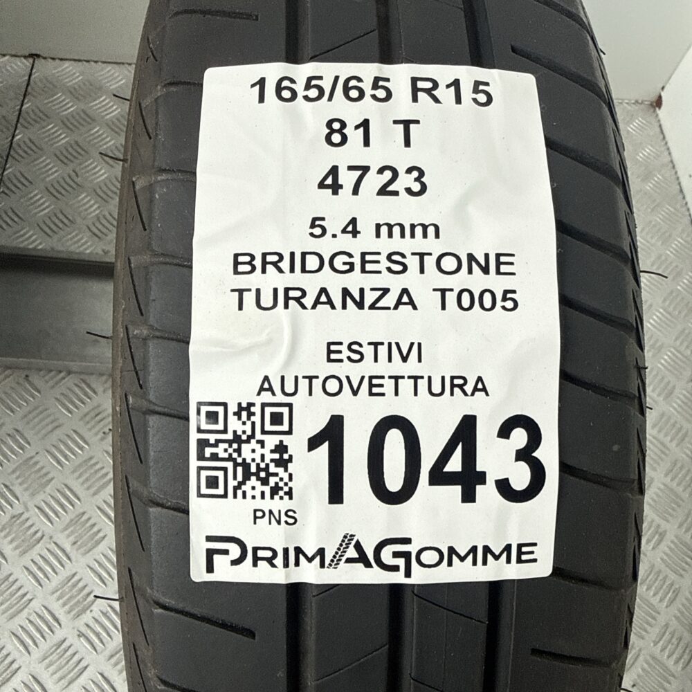 Gomme Usate 165 65 R15 81T Bridgestone Turanza T005 78% Estive - immagine 3