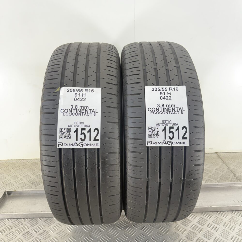 Gomme Usate 205 55 R16 91H Continental EcoContact 6 Estive