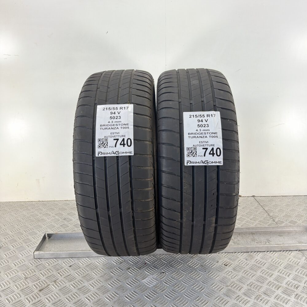 Pneumatici Usati 215 55 R17 94V Bridgestone Turanza T005 Estive