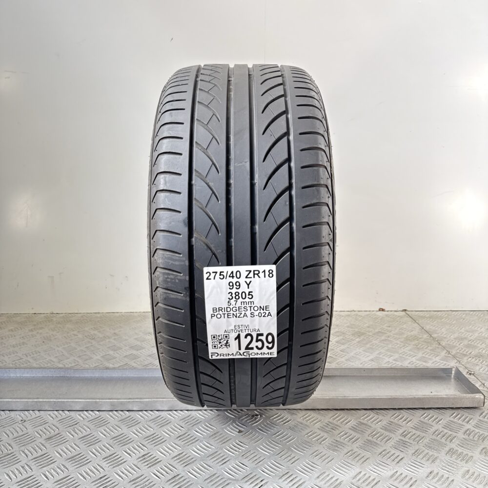 Pneumatico Usato 275 40 ZR18 99Y Bridgestone Potenza S-02A 81% Estivo