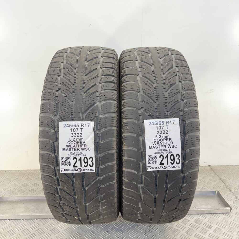 Gomme Usate 245 65 R17 107T Cooper Weather Master WSC 74% Invernali