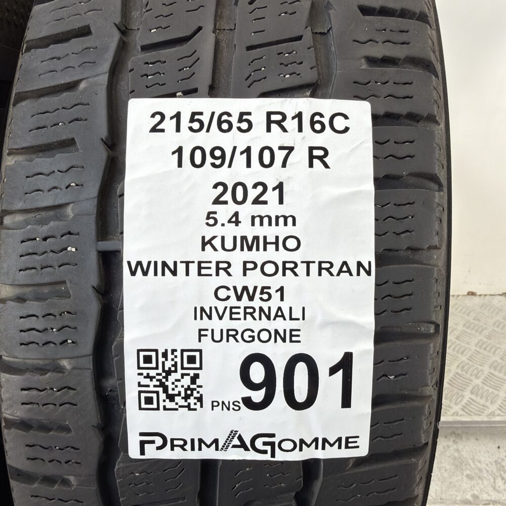 Gomme Usate 215 65 R16C 109 107R Kumho Winter Portran CW51 75% Invernali - immagine 3