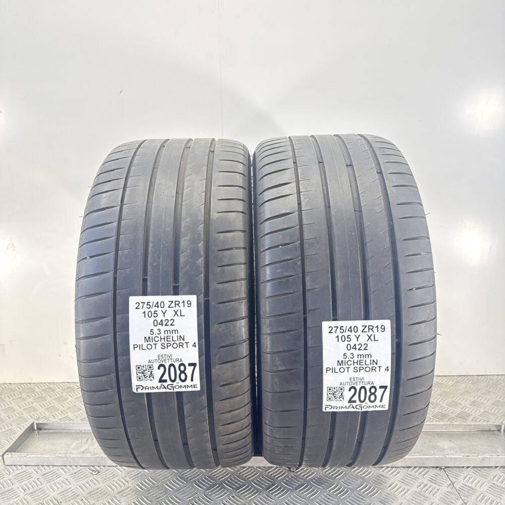 Pneumatici Usati 275 40 ZR19 XL 105Y Michelin Pilot Sport 4 76% Estive
