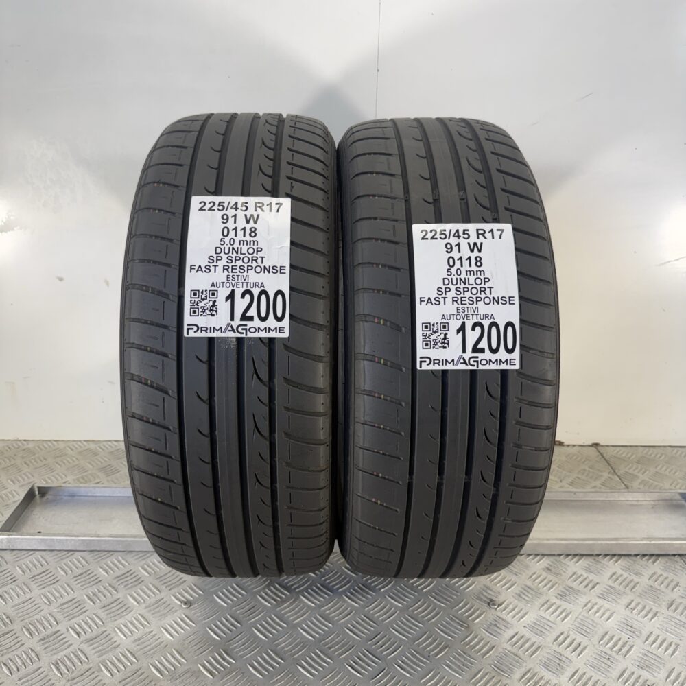 Gomme Usate 225 45 R17 91W Dunlop SP Sport Fast Response 71% Estive