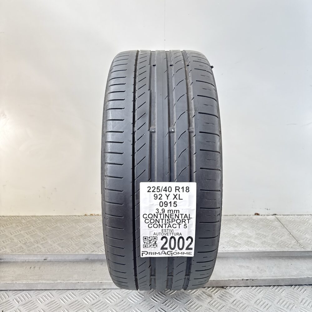 Pneumatico Usato 225 40 R18 XL 92Y Continental Contisport Contact 5 Estivo