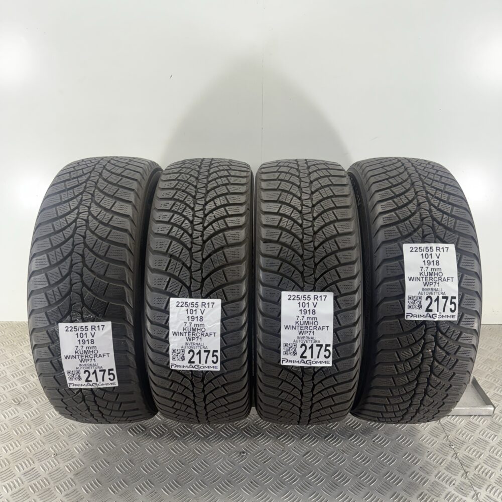 Gomme Usate 225 55 R17 101V Kumho Wintercraft WP71 100% Invernali